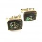 Vintage Mexican Sterling Silver & Abalone Cufflinks By M,A. 41416a