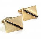 Vintage Goldtone & Red Rhinestone Cufflinks By SARAH COVENTRY 52317