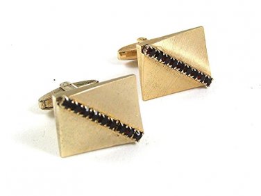 Vintage Goldtone & Red Rhinestone Cufflinks By SARAH COVENTRY 52317