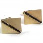 Vintage Goldtone & Red Rhinestone Cufflinks By SARAH COVENTRY 52317