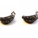 Vintage Sterling Silver & Marcasites Pierced Earrings