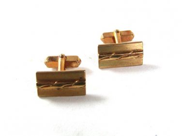 Vintage Gold Tone Cufflinks By ANSON PAT PEND 52016