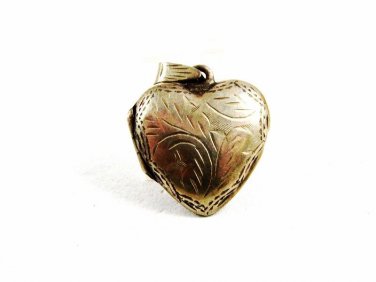 Etched Sterling Silver Locket Pendant 8714