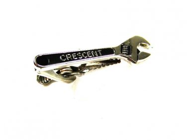 Vintage Silvertone CRESCENT Wrench Tie Clasp by KINNEY CO Prov. R.I. 81215