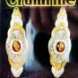 Western Rodeo Silvertone Goldtone Tiger Eye Pierced Earrings by CRUMRINE 22816