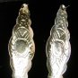 Western Rodeo Silvertone Goldtone Tiger Eye Pierced Earrings by CRUMRINE 22816