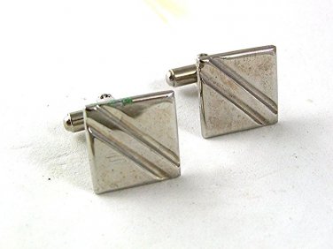 Vintage Silvertone Dress Cufflinks 6917