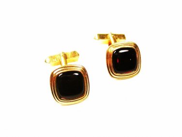 Gold Tone & Red Cufflinks by SWANK 102715