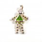 Sterling Silver & Green Triangle Charm 82217