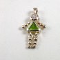 Sterling Silver & Green Triangle Charm 82217