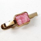 Vintage Gold Tone & Pink Tie Clasp 102816