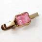 Vintage Gold Tone & Pink Tie Clasp 102816