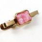 Vintage Gold Tone & Pink Tie Clasp 102816