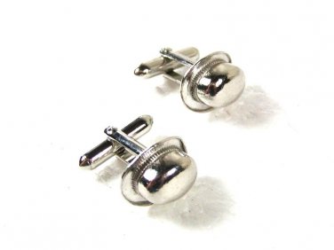 Silver Tone Top Hat aka Derby Hat Cufflinks Unbranded 12016