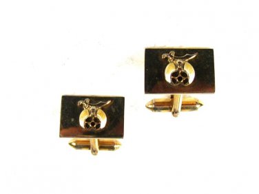 Vintage Goldtone Shriner Cufflinks By HADLEY Made in U.S.A. 32617