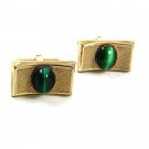 Vintage Gold Tone Malachite Cufflinks By S In Shield 22717
