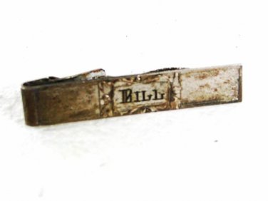 1940's - 60's Sterling Silver Name BILL Tie Clasp by VAN GUARD 31816