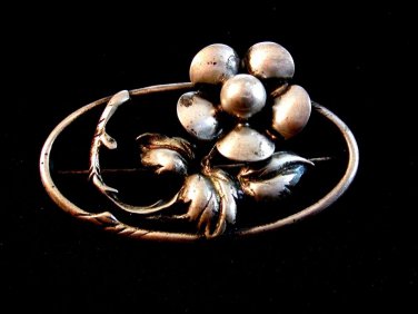 Vintage Sterling Silver Flower Brooch 012012013cdef