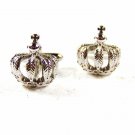 Silvertone Crown with Cross Cufflinks Unbranded 31516