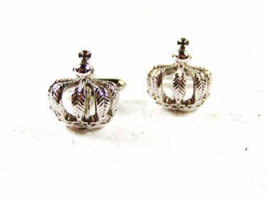 Silvertone Crown with Cross Cufflinks Unbranded 31516
