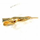 Vintage Goldtone Hunting Rifle Tie Clasp By AYCOCK 32116