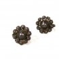 1940's - 50's Sterling Silver Handmade Flower Screw Back Earrings Unbranded 8715
