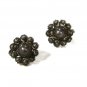 1940's - 50's Sterling Silver Handmade Flower Screw Back Earrings Unbranded 8715
