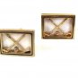 1970's Gold Tone & White Golf Clubs Cufflinks by Swank 11816