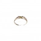 Vintage Sterling Silver Yellow Rhinestone Band Ring Sz 9 61016