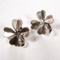 1940's - 50's Sterling Silver 4 Leaf Clover Screw Back Earrings Unbranded 8715