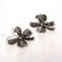1940's - 50's Sterling Silver 4 Leaf Clover Screw Back Earrings Unbranded 8715