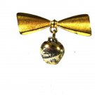 Goldtone & Silvertone Bell Rings With Writing Brooch Unbranded 82515