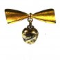 Goldtone & Silvertone Bell Rings With Writing Brooch Unbranded 82515