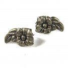 1940's - 50's Sterling Silver Flower Screw Back Earrings Unbranded 8615