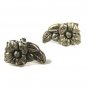 1940's - 50's Sterling Silver Flower Screw Back Earrings Unbranded 8615