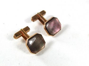 Vintage Gold Tone & Abalone Cufflinks By SWANK 51616