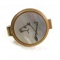 Vintage Mother of Pearl Horse Head Riding Crop Tie Clasp 62617