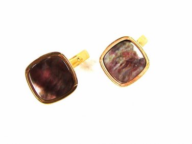 Gold Tone & Abalone Dress Cufflinks By SWANK 12016