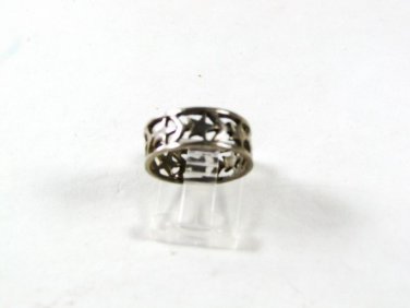 Silver Tone Star Fashion Ring Sz 7 53116