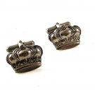 Vintage Silver Tone Crown Cufflinks by OXFORD 121416