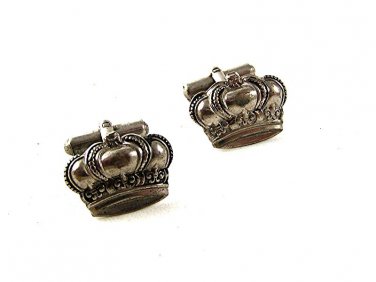 Vintage Silver Tone Crown Cufflinks by OXFORD 121416