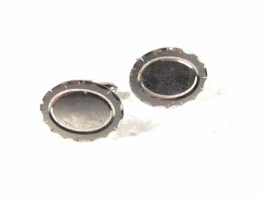 Vintage Sterling Silver  Monogrammable Cufflinks By LAMODE 32216