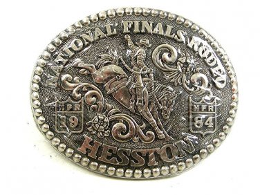 1984 Hesston National Finals Rodeo Bareback Riding Belt Buckle 22417 MIP