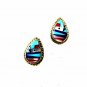 Southwest Sterling Silver Turquoise Coral Mother Pearl Earrings Unbranded 11615
