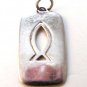 Vintage Sterling Silver Christain Fish Id Tag Symbol Pendant