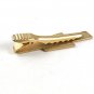 Vintage Goldtone & Black 2 Lions Passant & A Shield Tie Clasp 41317