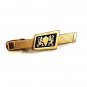 Vintage Goldtone & Black 2 Lions Passant & A Shield Tie Clasp 41317