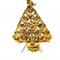 Goldtone Silvertone Clear rhinestones Christmas Tree Brooch Unbranded 82015