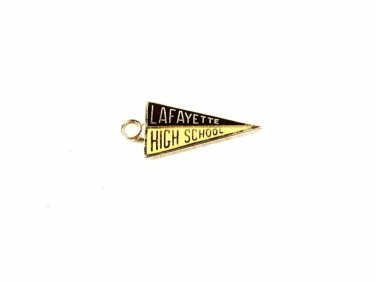 1960's / 70's Red Yellow Silvertone Lafayette High School Charm Unbranded