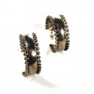 Vintage Sterling Silver Pierced Hoop Earrings Unbranded 9815